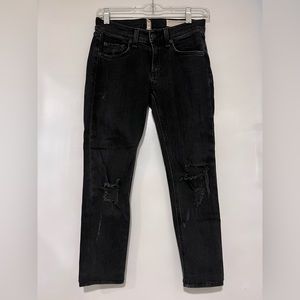 Rag & Bone Cropped Black Skinny Jeans Size 24